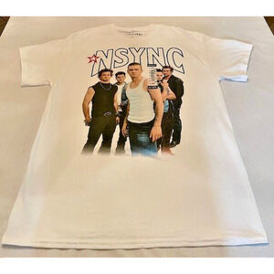 NSYNC T Shirt Pop Music Boy Band 90's White Size XL New with Tags
